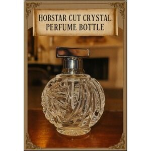 Vintage Mid-Century American Brilliant Cut Lead Crystal Atomizer Bottle Chrome